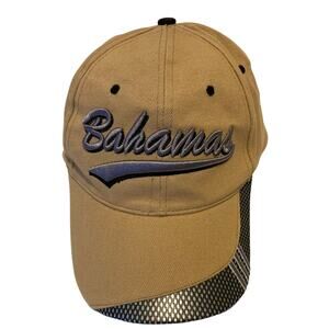 Dorsett Tees Mens Tan Bahamas Embroidered Adjustable Ball Cap One Size Unisex